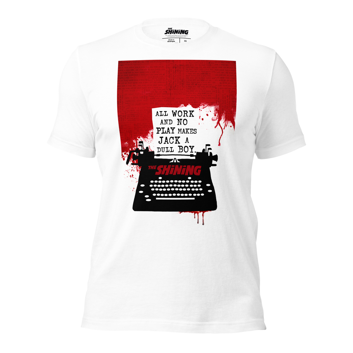 The Shining - All Work And No Play Typewriter - White T-shirt