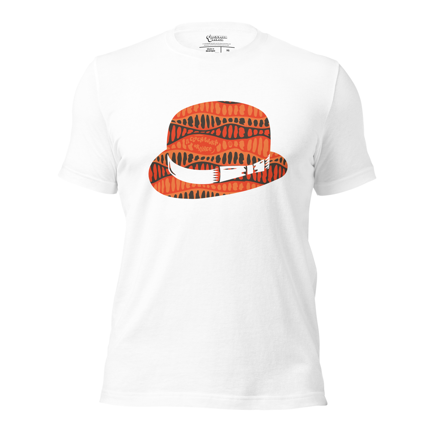 A Clockwork Orange - Graphic Design Bowler Hat - White T-Shirt