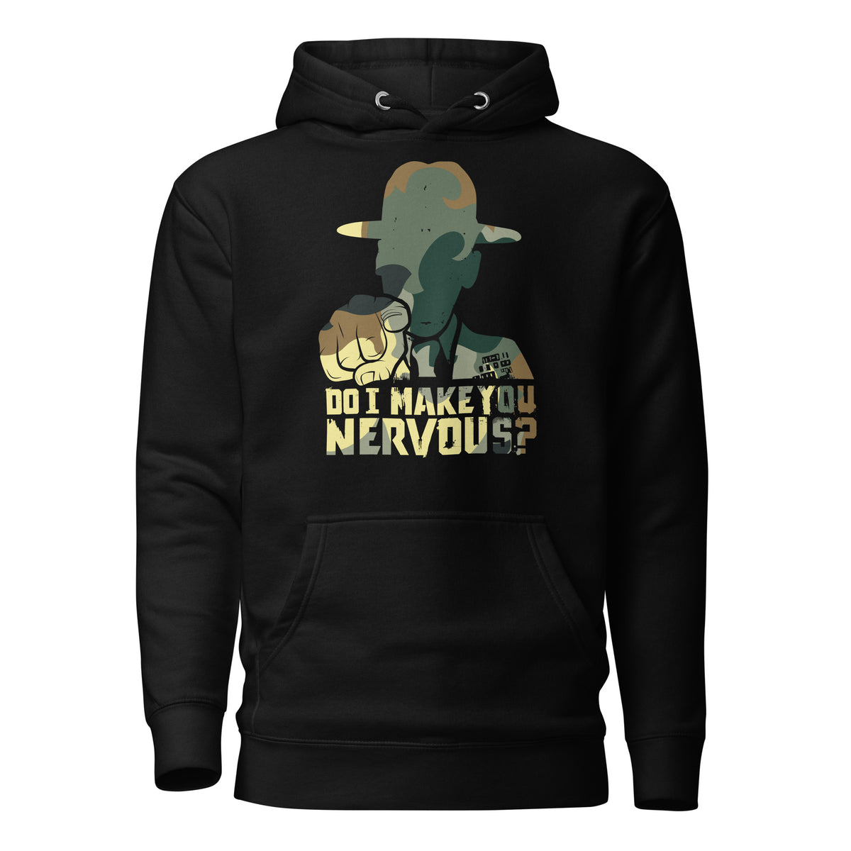 Full Metal Jacket - Do I Make You Nervous – Gunnery Sgt Hartman - Black Hooded Sweatshirt