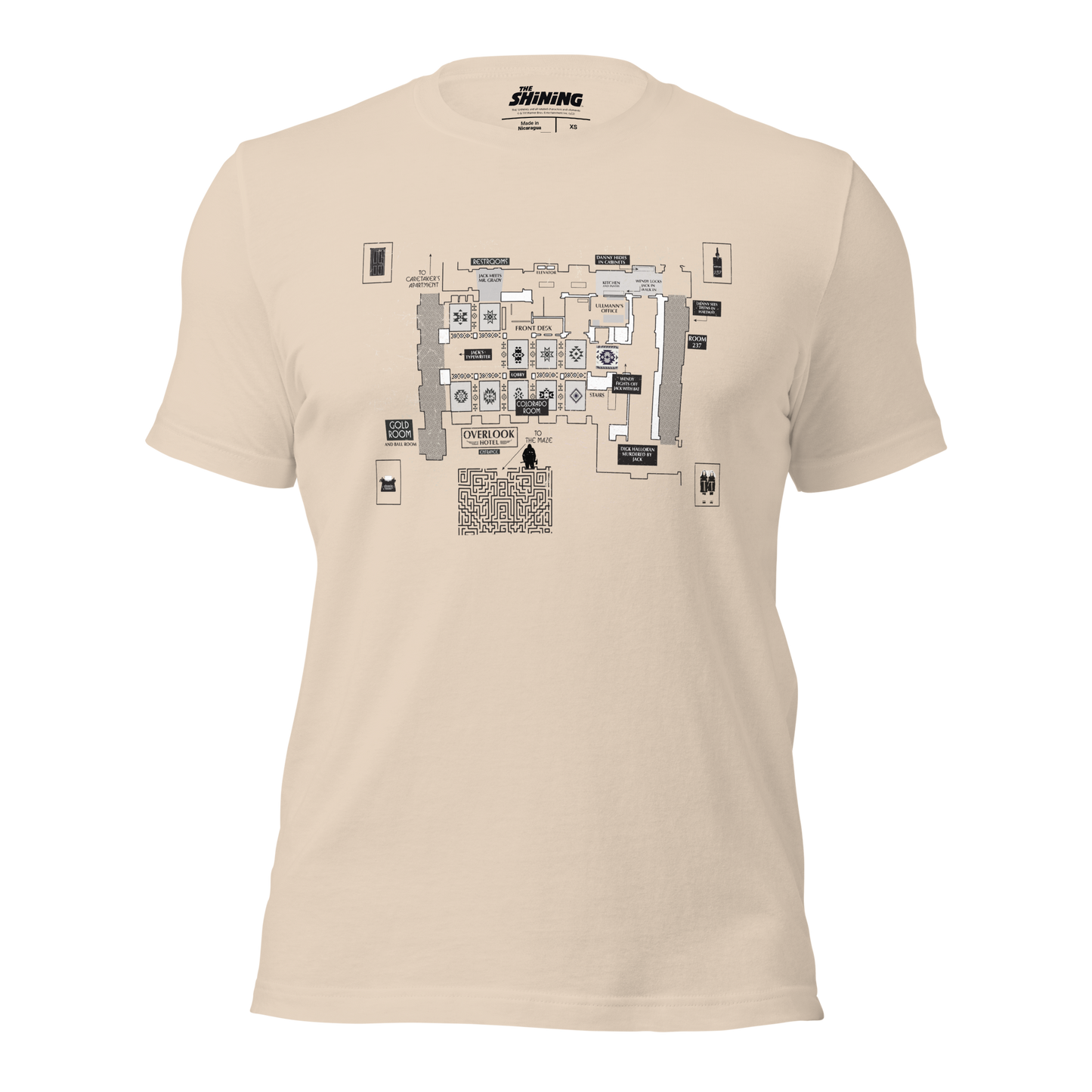 The Shining - The Overlook Hotel Floor Plan - Natural T-Shirt