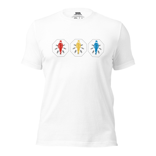 2001: A Space Odyssey - Multi-Coloured Spacesuits - White T-Shirt