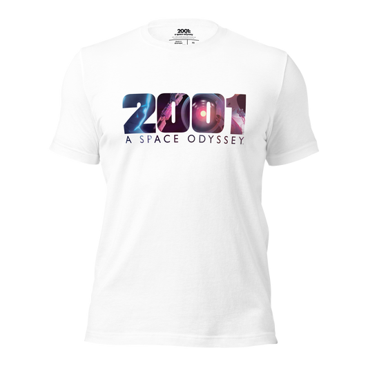2001: A Space Odyssey - Space Title Treatment - White T-Shirt